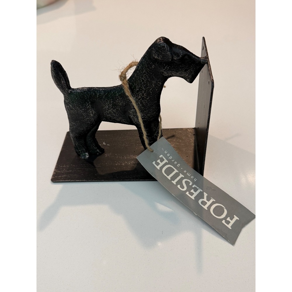 Foreside Home & Garden Scottie Dog Metal Bookend‎ Distressed Black FDAO00092 NEW